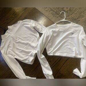 Gymshark Cropped White Tops
